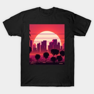 80s Exotic Synthwave Sundown T-Shirt